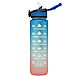 Мотиваційна пляшка для води Refill 1л з часом Blue-orange, фото 3
