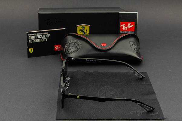 Сонцезахисні окуляри RAY BAN Ferrari UV400 (арт. RB0307) чорні/ зелені лінзи, фото 4