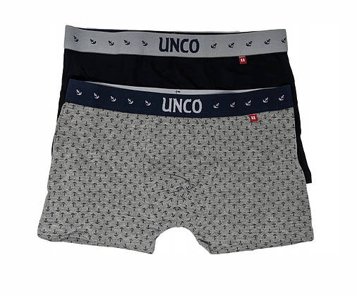 Труси-боксери чоловічі UNCO Underwear (2 шт.) L Grey/Black, фото 1