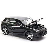 Модель авто 1/24 автомобіль Porsche Cayenne, метал, чорний. У подарунковому боксі з вікном. Якість!, фото 5