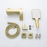 Змішувач для ванни FRAP F3276-3, золотий сатин, фото 9