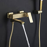 Змішувач для ванни FRAP F3276-3, золотий сатин, фото 6