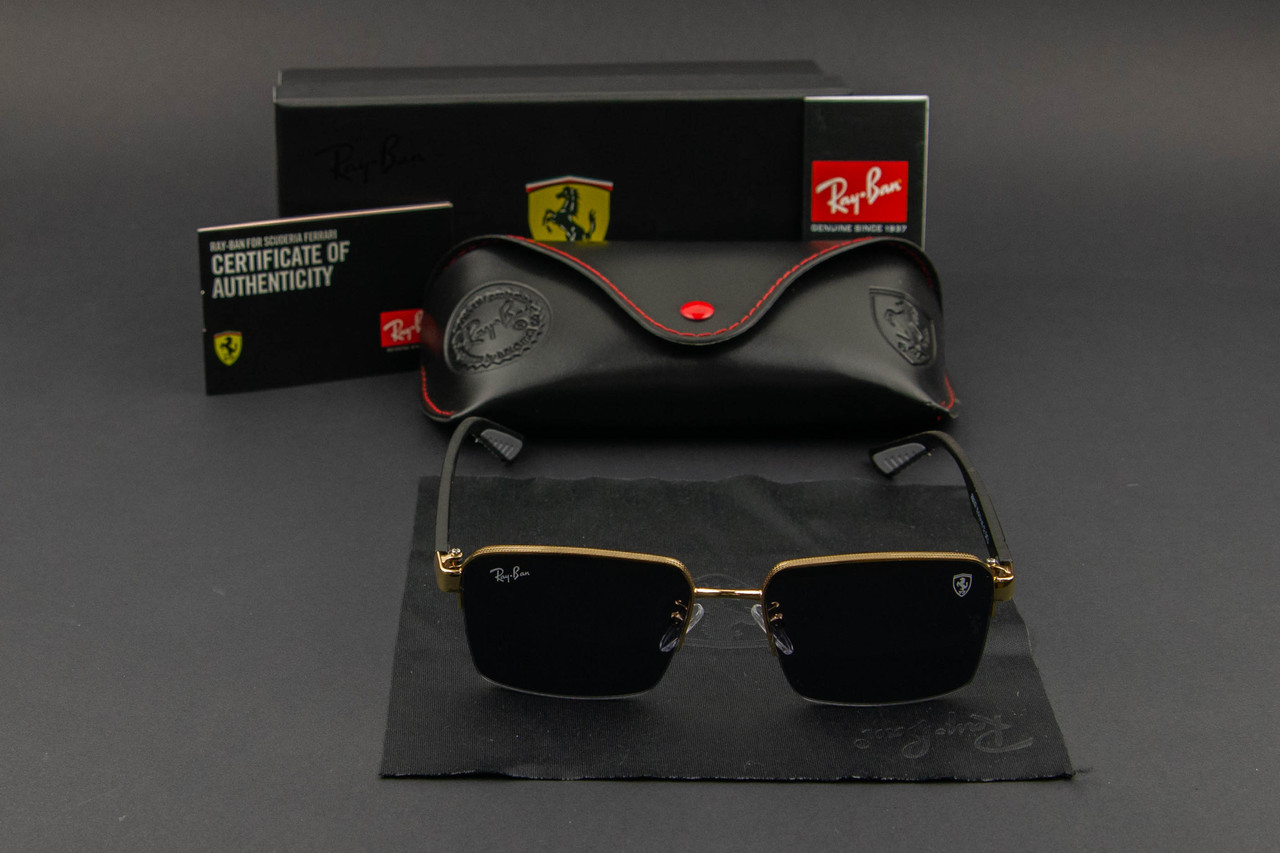 Сонцезахисні окуляри RAY BAN Ferrari UV400 (арт. RB0307) золота напівправа