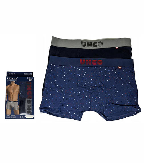 Труси-боксери чоловічі UNCO Underwear (2 шт.) L Blue/Black, фото 3