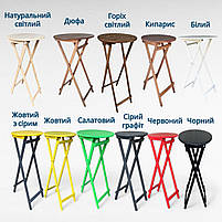 Чорний розкладний столик з дерева для вулиці, дачі, вуличної кав'ярні Складаний дерев'яний вуличний стіл, фото 7