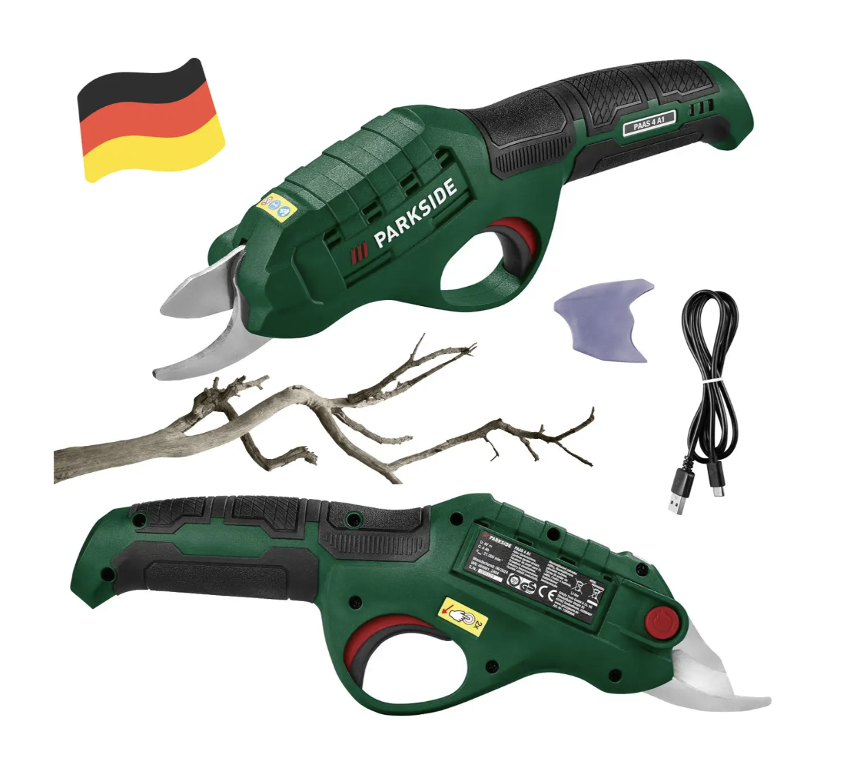 Акумуляторний секатор PARKSIDE PAAS 4 A1 (4 В, Ø різання 14 мм, Softgrip, Німеччина)