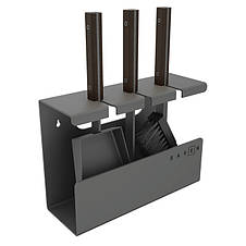 Набір для чистки каміну 28х33х10 см SAVEN Set 1 S black: совок, кочерга, щітка (на стіну/на підлогу), фото 2