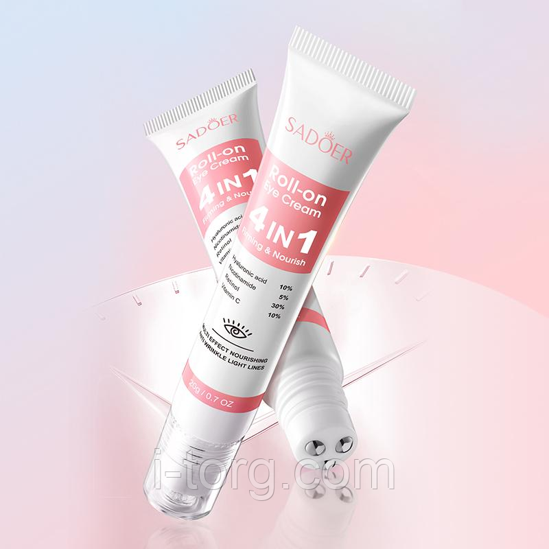 Кульковий зволожуючий крем для очей Sadoer 4 in 1 Repair & Nourish Eye Cream, 20 г.