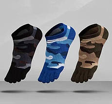 Набір чоловічі короткі шкарпетки з пальцями (40-43) 5 пар камуфляж, фото 2