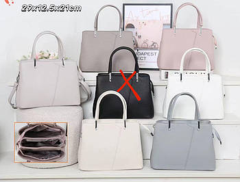 Сумка жіноча ділова шопер 29*21 см на три відділення зі штучної шкіри у різних кольорах Sasha