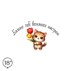 Наліпка на кулю 18" - Бажаю весняного настрою