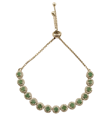 Срібний браслет з берилом, регульована застібка-слайдер Б010-бр