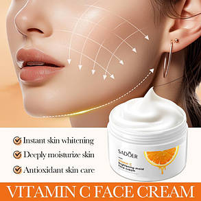 Крем, що освітлює і зволожує, з вітаміном С SADOER, 100г., фото 2