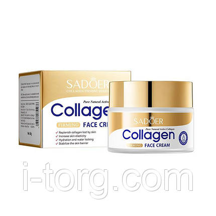 Омолоджуючий крем для обличчя Collagen Anty-Aging проти старіння шкіри Sadoer, 60г., фото 1