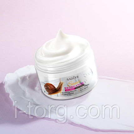 Поживний крем, що відновлює, для обличчя з муцином равлики Sadoer, 100 г., фото 2