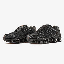 Чоловічі кросівки Nike Shox LT Black Найк Шокс ТЛ чорні повністю шкіра сітка підошва air унісекс, фото 3