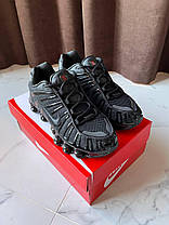 Чоловічі кросівки Nike Shox LT Black Найк Шокс ТЛ чорні повністю шкіра сітка підошва air унісекс, фото 5