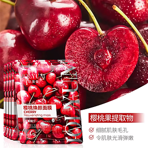 Тканинна маска з екстрактом вишні Jolyum Cherry Rejuvinating Mask, 25 г, фото 2