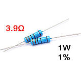 Резистор постійний 1W 3,9Ом ( 3,9Ω ) 1% металооксидний, фото 2