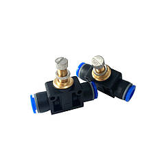 Кран голчастий з швидкороз'ємним кріпленням, дросель тонкої настройки трубки 10 мм