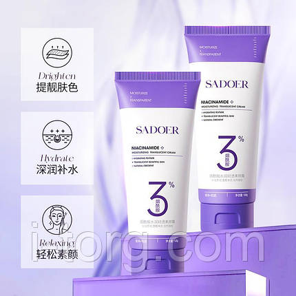 Крем для обличчя з ніацинамідом Sadoer, 100 г, фото 1