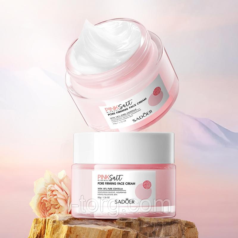 Крем, що зволожує і звужує пори SADOER Himalayan Pink Salt Pore Firming Hydrating Facial Cream, 50 г.