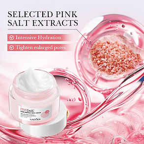 Крем, що зволожує і звужує пори SADOER Himalayan Pink Salt Pore Firming Hydrating Facial Cream, 50 г., фото 3