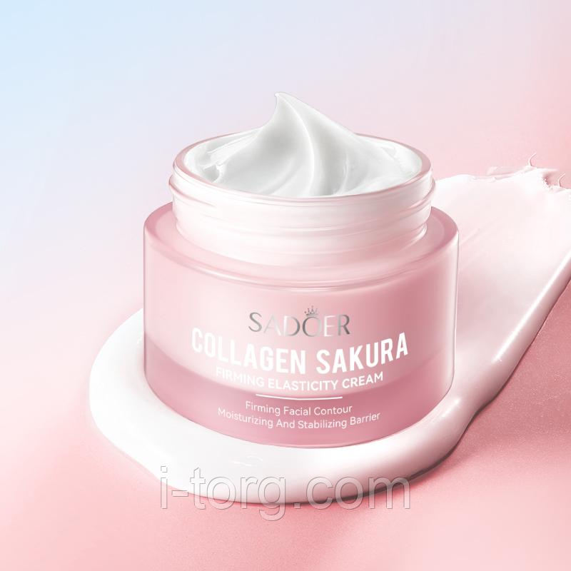 Крем для обличчя із сакурою Sadoer Collagen Sakura Firming Elasticity Cream, 50 г.