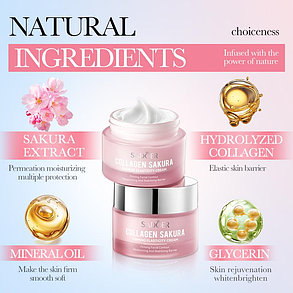 Крем для обличчя із сакурою Sadoer Collagen Sakura Firming Elasticity Cream, 50 г., фото 2