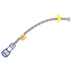 Шланг для води гнучка підводка Ango внутрішнє різьблення 1/2 дюйма 40 см нержавійка в силіконі з ключем