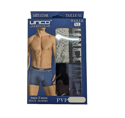Труси-боксери чоловічі UNCO Underwear (2 шт.) XL Grey/Black, фото 4