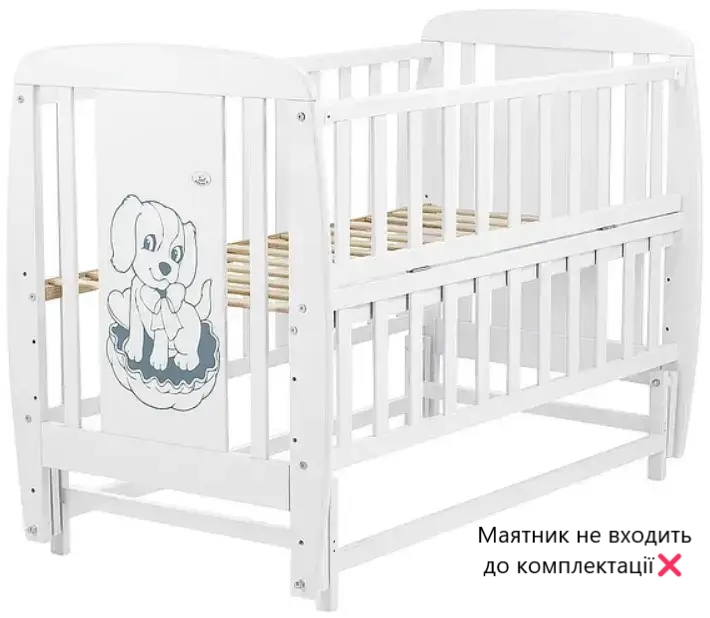 Ліжечко дитяче Дубик-М Песик, Білий