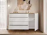 Комод на прямих ніжках Aurora Gloss 4S1D (білий глянець/золотий), фото 2