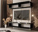Меблева стінка навісна Aurora (чорний/золотий), фото 2