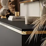 Меблева стінка навісна Aurora (чорний/золотий), фото 3