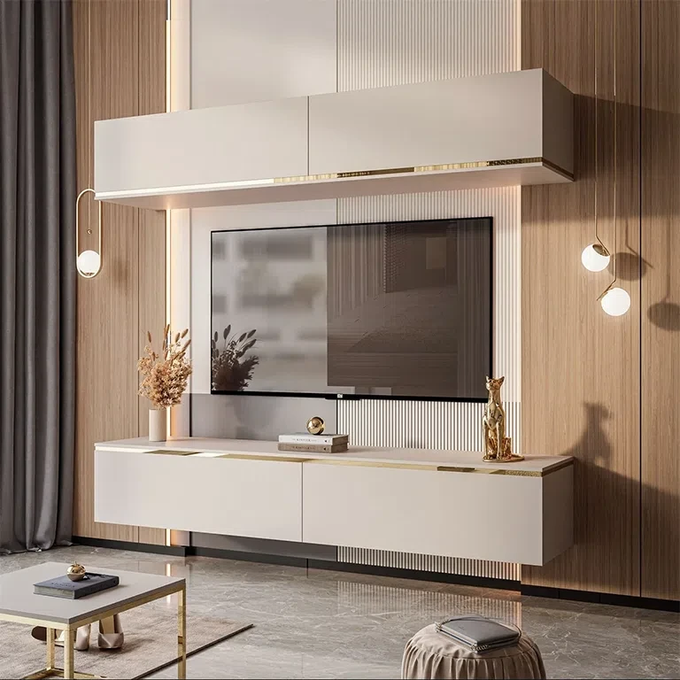 Меблева стінка навісна Aurora (кашемір/золотий), фото 1