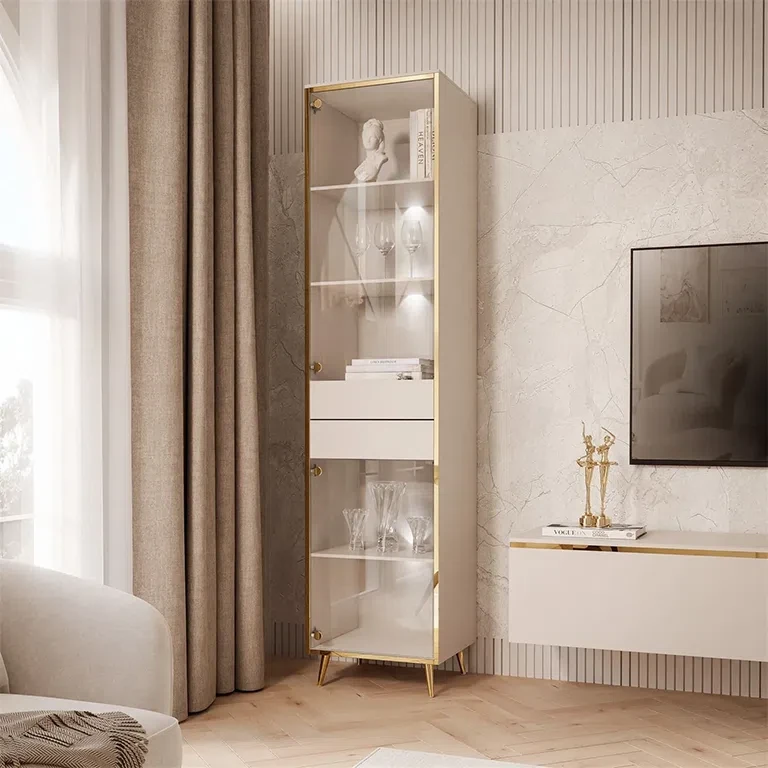 Вітрина на косих ніжках Aurora (кашемір/золотий), фото 1