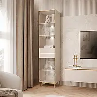 Вітрина на косих ніжках Aurora (кашемір/золотий)