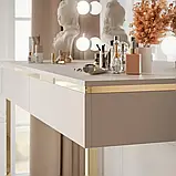 Туалетний столик на каркасі Aurora Gold Elite (кашемір/золотий), фото 2