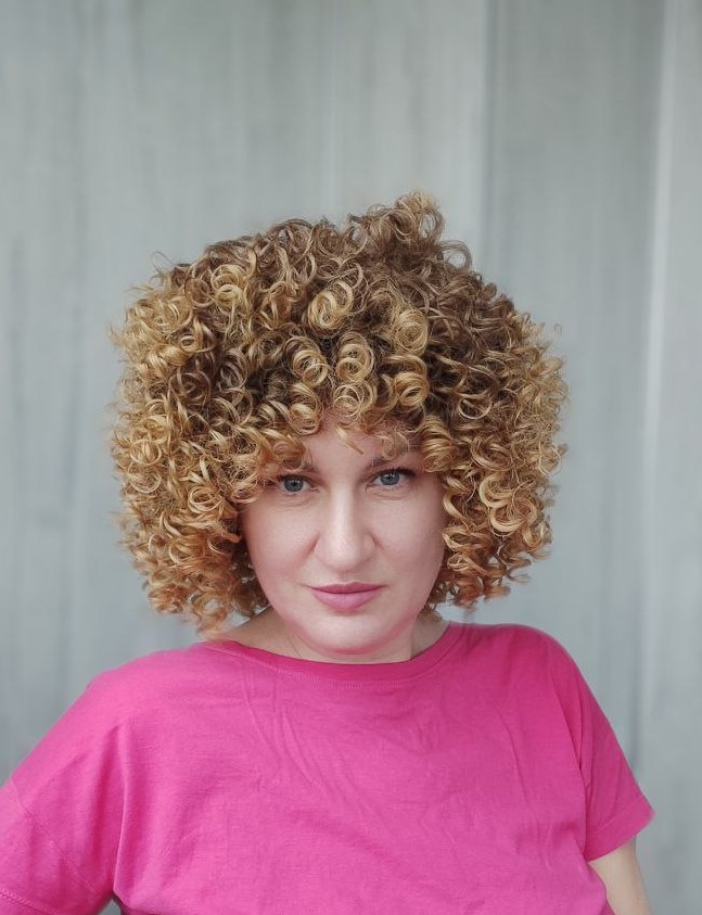 Перука кучерява афро кучерява зоотистий блонд (KDI-33/27), фото 1