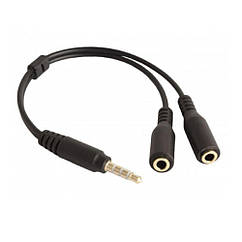 Роздільник Аудіовиходу 3,5mm Male for PC Колір Чорний