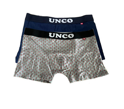 Труси-боксери чоловічі UNCO Underwear (2 шт.) M Grey/Blue, фото 1