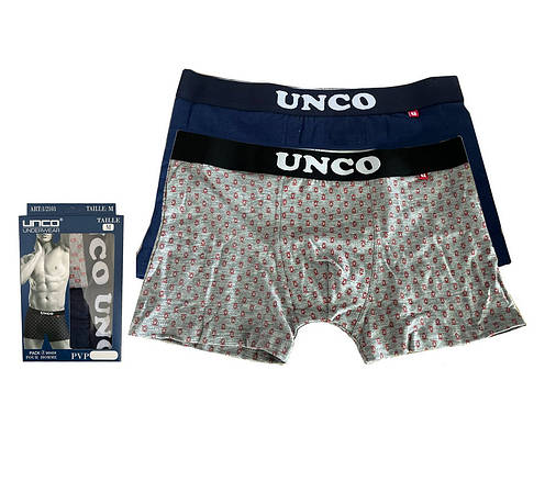 Труси-боксери чоловічі UNCO Underwear (2 шт.) M Grey/Blue, фото 3