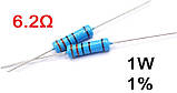 Резистор постійний 1W 6,2Ом ( 6,2Ω ) 1% металооксидний, фото 2