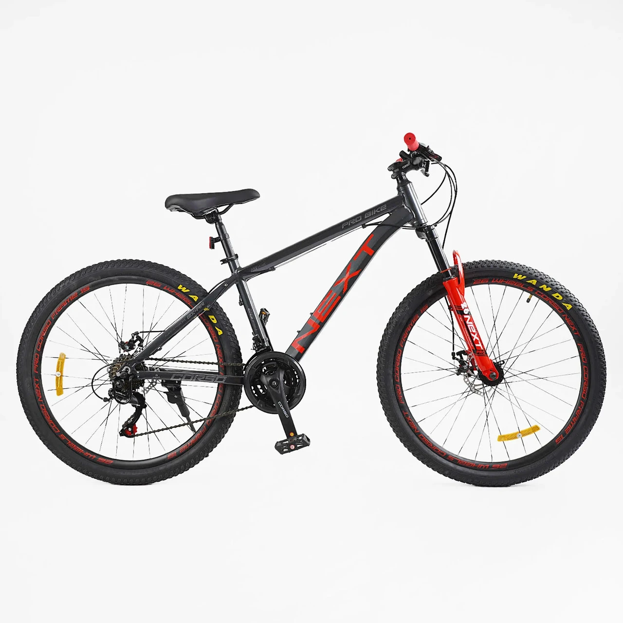 Велосипед гірський спортивний 26" CORSO Next NX-26159 сіро-червоний на рост 145-160 cм