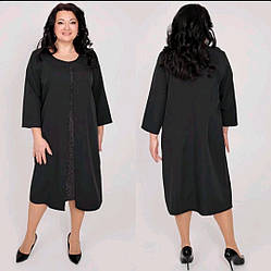 Жіноче плаття великого розміру А силуету прикрашене стразами (з 54 по 60 р)