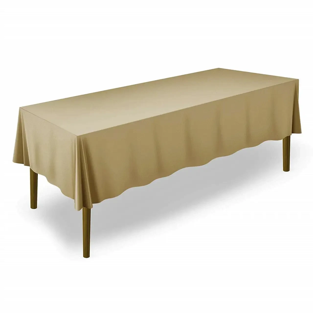 Скатертина на стіл тканинна велика прямокутна 145см х 375см бежева Atteks - 1446