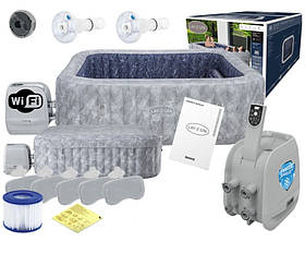 Надувний СПА джакузі Bestway 6001Q Lay-Z-Spa San Francisco 230х230х71 см, Wi-fi, 7 місць, 1325 л/г, гідро, аеро