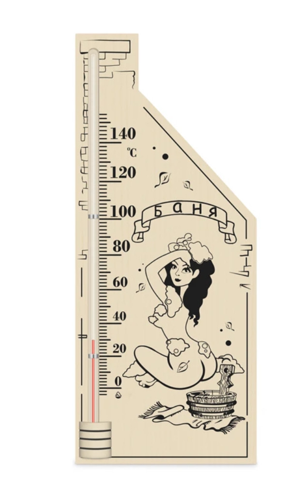 Термометр для лазні та сауни з дівчиною ТС 5, фото 1