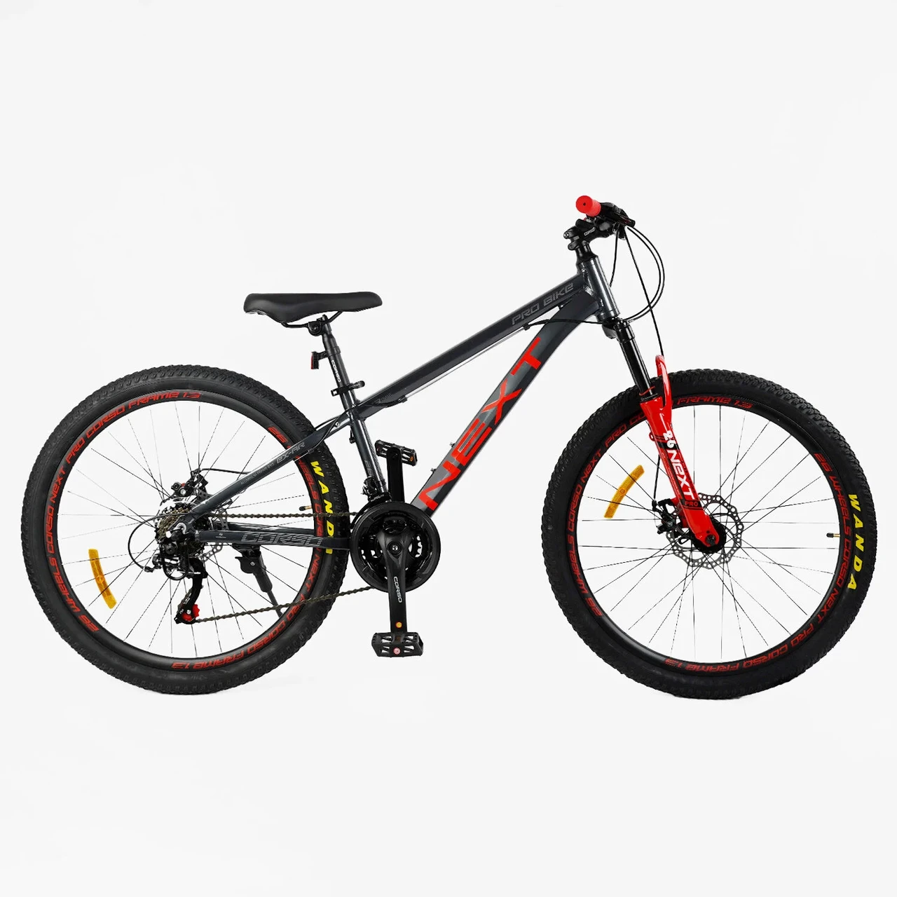 Велосипед гірський спортивний 26" CORSO Next NX-26014 чорно-червоний на рост 145-160 cм